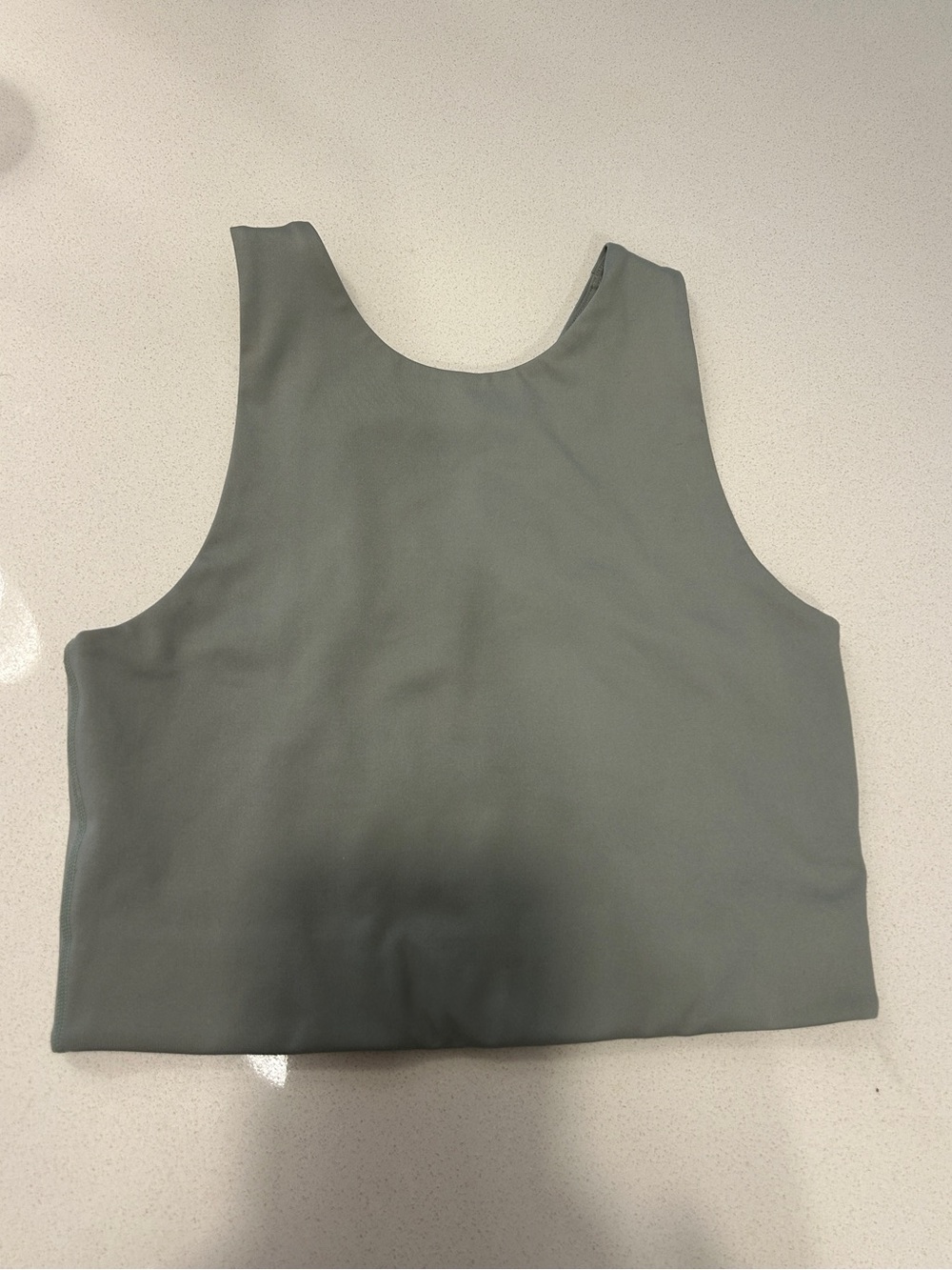 Sleeveless Scoop Neck Crop Top - Sage Green